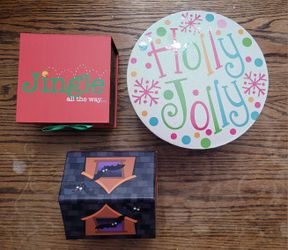 Various Holiday Gift Boxes Containers Halloween  Christmas 