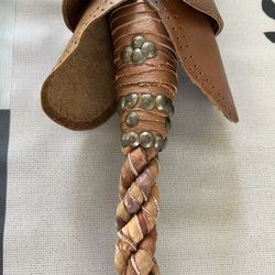genuine leather fully hand crafted brown Long horse Corp whip stick with real leather braided shaft ,please Pay Attention To All Pictures For Size