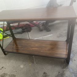Enter Table Or Tv Stand Solid Wood With Metal Frame 