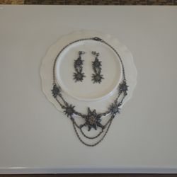 Edelweiss Necklace (Choker) and earrings 