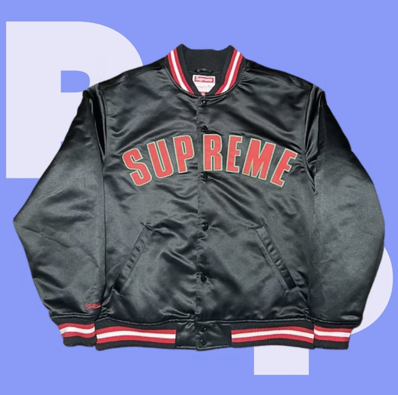 Supreme x Mitchell And Ness Satin Varsity Jacket (Large)