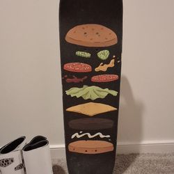 Enjoi Skateboard, size 8.5, complete with independent trucks and spitfire wheels plus accesories