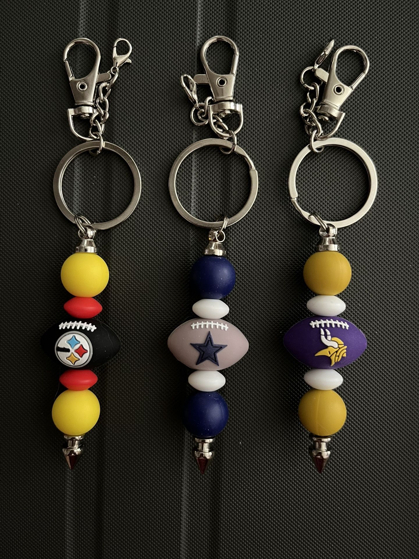 NFL Football Keychains -  4 Pictures- See Info For Availability 