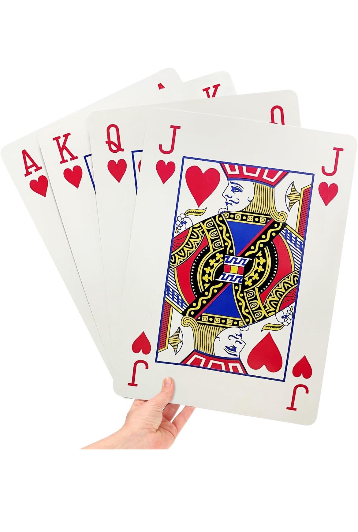 Giant Jumbo Playing Cards – Oversized Novelty Deck (Hearts Face Cards)