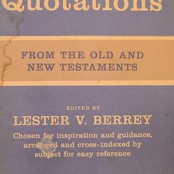 The Treasury Of Biblical Quotations From The Old And New Testaments 1948 HB Book Bible religion Lester V. Berrey 