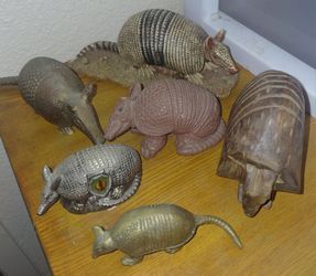 Collection of Metal Armadillo Figurines
