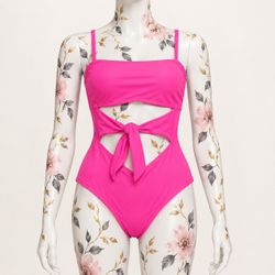 Hot Pink Cutout One-Piece Swimsuit