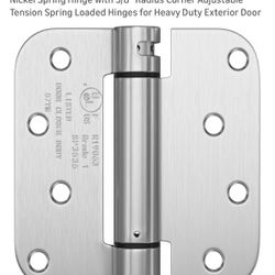 Haidms 6 Pack Self Closing Door Hinges 4 Inch Brushed Nickel Spring Hinge with 5/8'' Radius Corner Adjustable