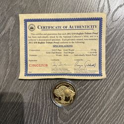 2012 $50 Buffalo Tribute Proof