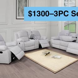 💥FREE DELIVERY💥Brand New  3PC Reclining Sofa Loveseat Chair Set 