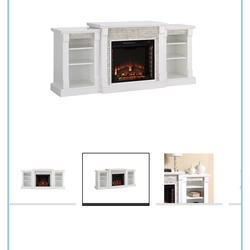 Electric fireplace with bookshelf’s entertainmnt center