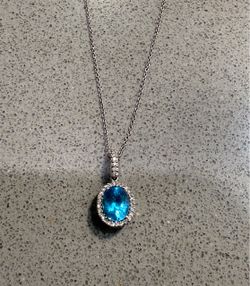 Effy 14k white gold topaz necklace