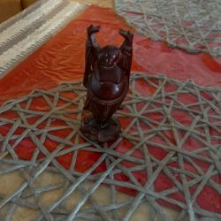 Happy Buddha Red Resin Figurine/Statue 4”
