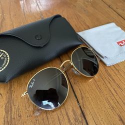 Womens Ray Ban Metal Round Sunglasses 