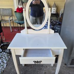 Nice Used Childs Wooden Mirror Stand. 