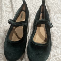 Green Velvet Flats 