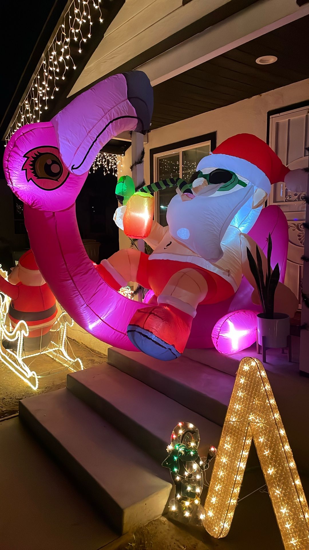New Inflatable Santa On A Flamingo