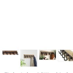 Industrial Wood And Iron Wall Hook Rack/ Hanger From Wayfair