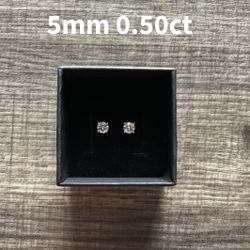 5mm 0.50ct Real S925 Sterling Silver Moissanite Earrings 