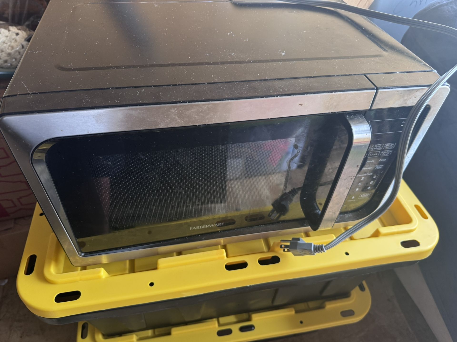 Microwave and Kitchen Utensils