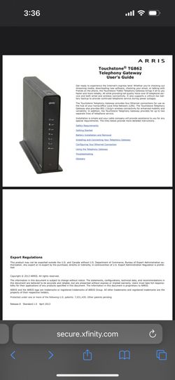 Xfinity Arris Modem TG862