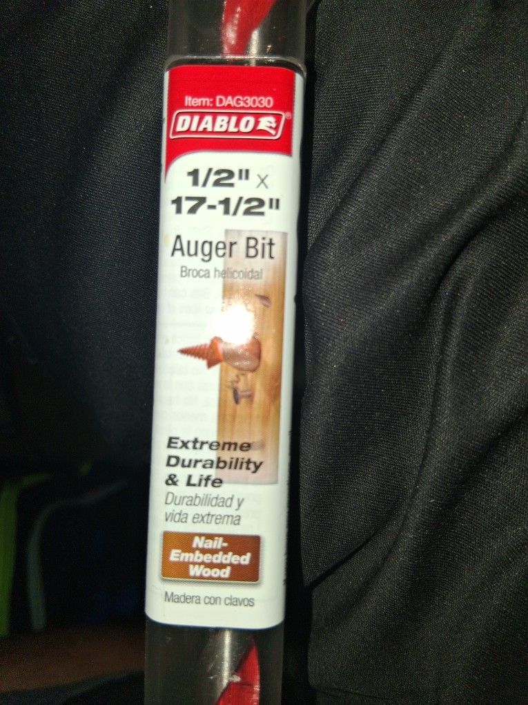 New Diablo 1/2" X 17-1/2" Auger Bit