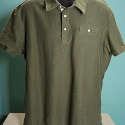 JACHS New York Men’s 2XL Polo Shirt Olive Green Stretch Cotton Blend Casual Wear