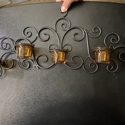 Wrought Iron Candle Wall Hanger 