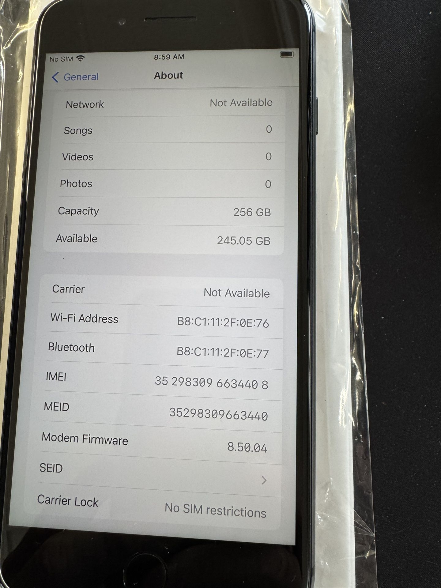 Plus 256GB Space Gray Unlocked – 76% Battery – Clean IMEI