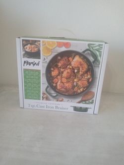 PARINI 2QT CAST IRON BRASIER, NIB