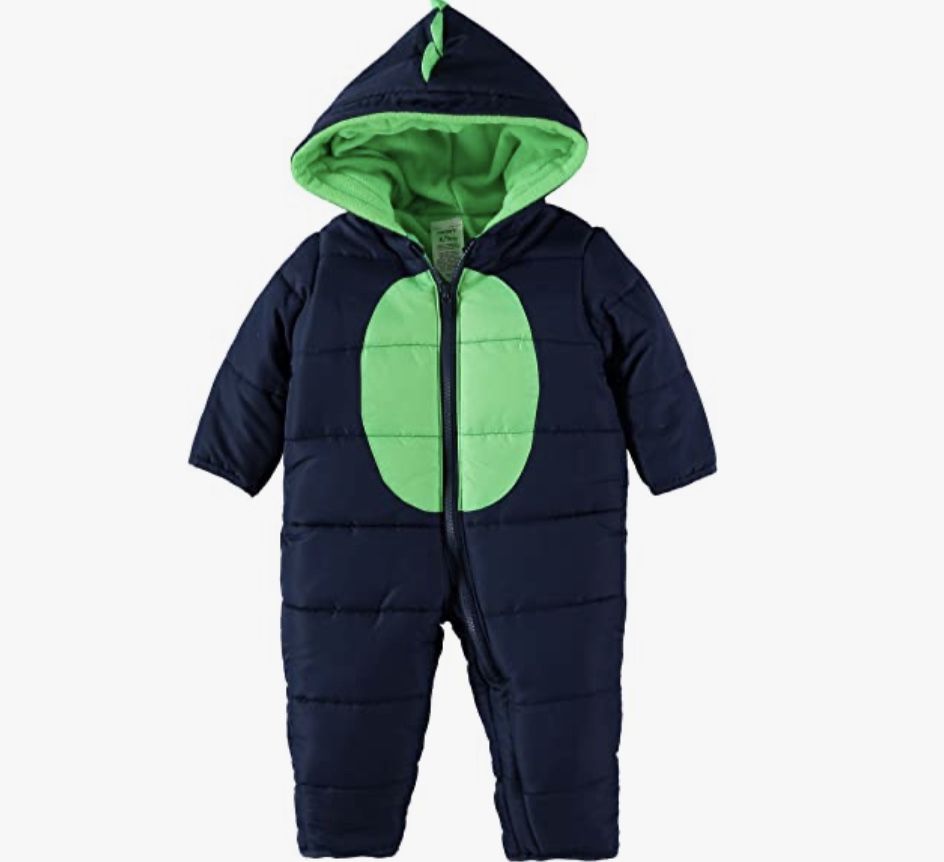 Carter's Baby Boys' and Baby Girls' Zip-Up Hooded Pram with Fold Over Feet 6/9m