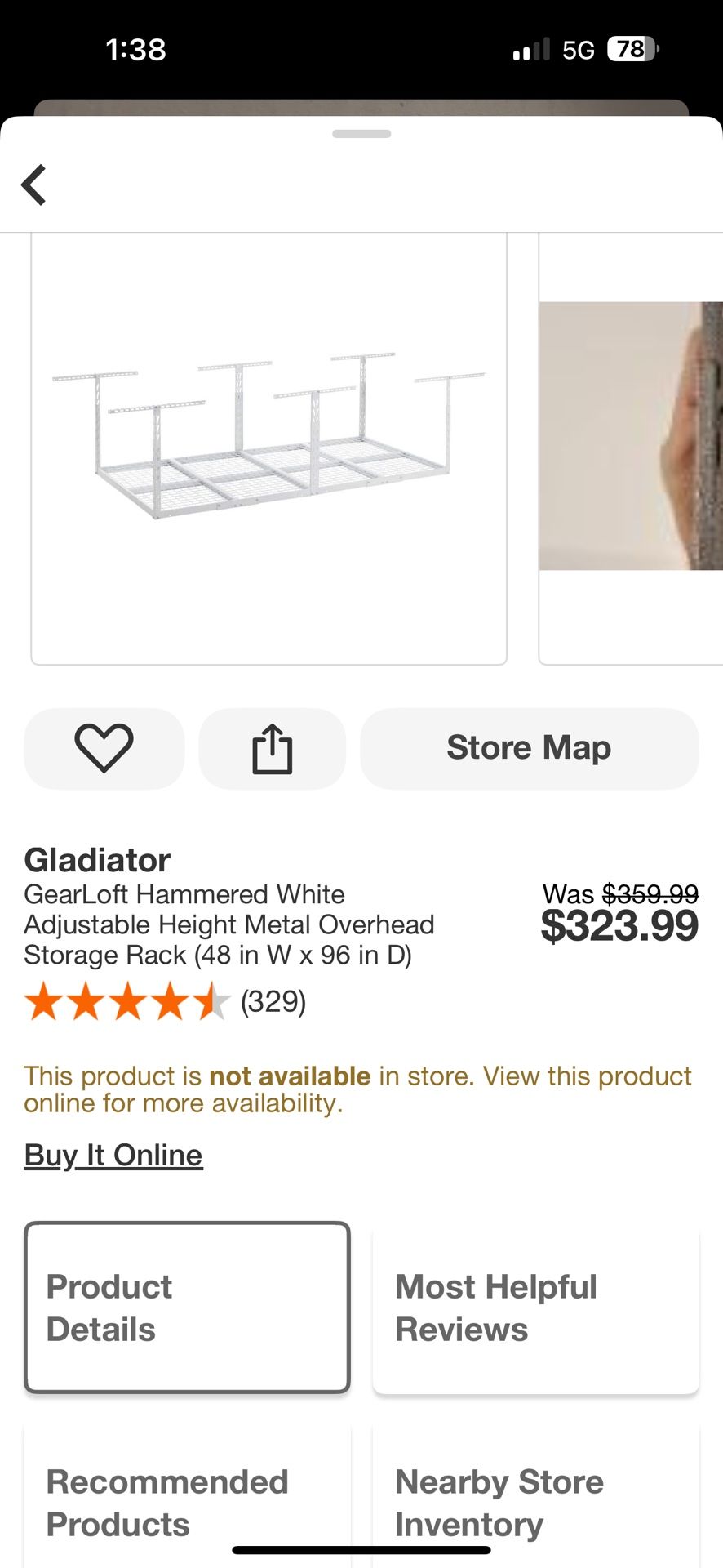 Gladiator Ceiling Storage Rack New In Box