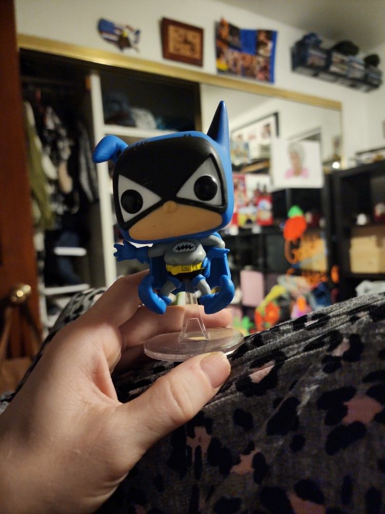 Blue Batman Funko Pop (Loose, With Stand) – Great Condition