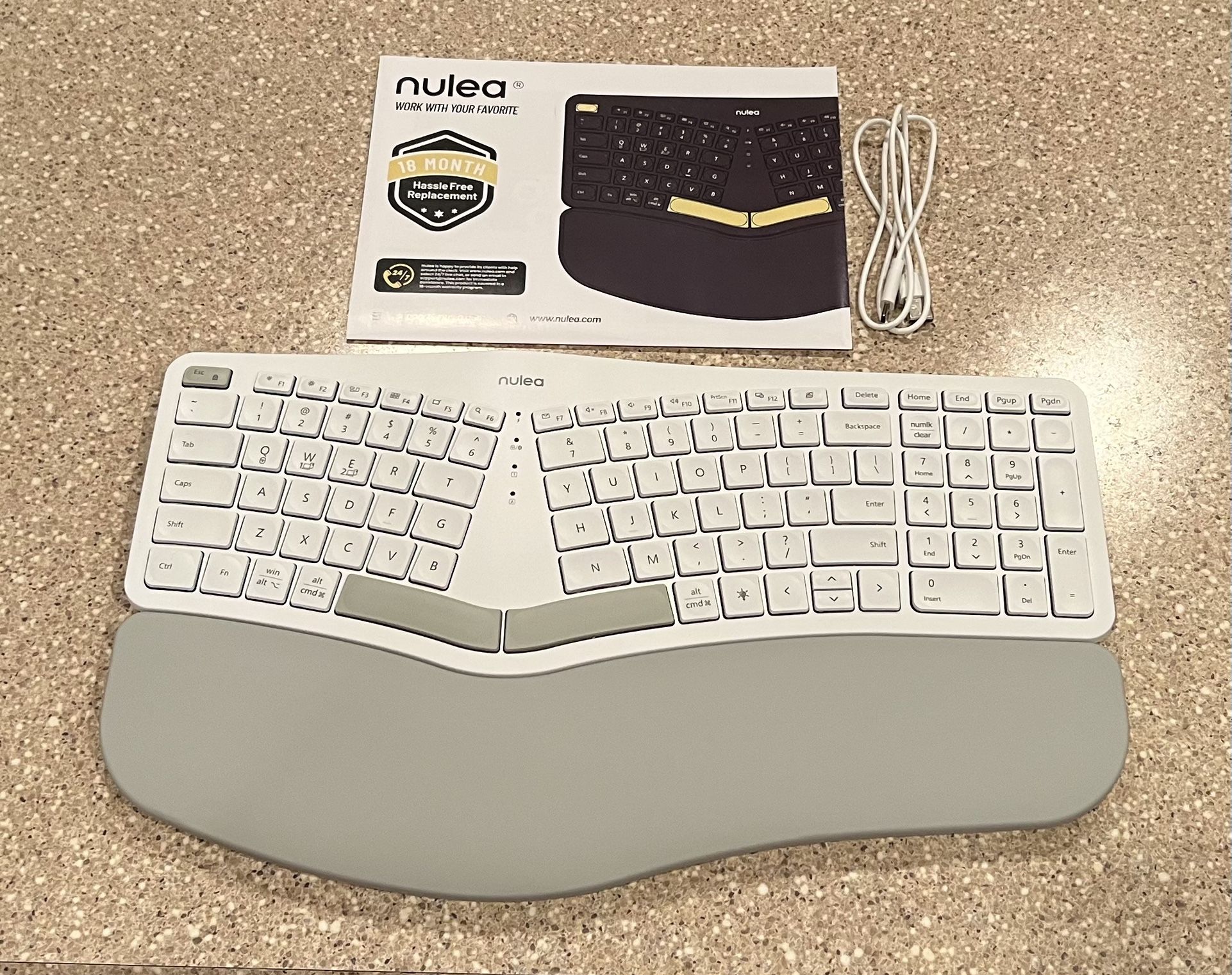Nulea Wireless Ergonomic Split Keyboard - Like New!