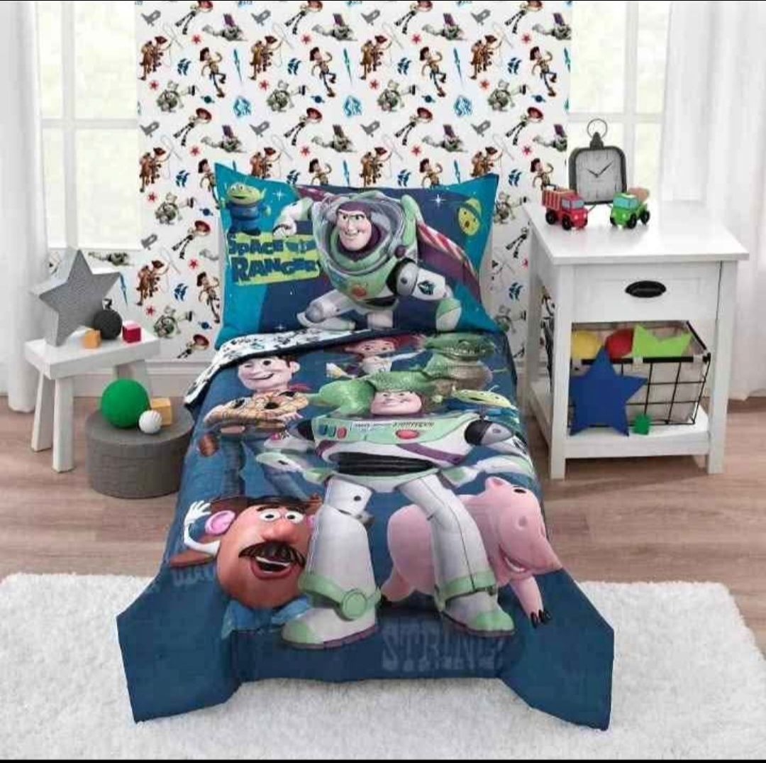 Disney toy story 4pcs toddler bed comforter and sheets set new