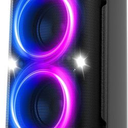 Portable Bluetooth Party Speaker: 160W Peak Powerful Loud Sound Deep Bass Wireless Boombox Large Subwoofer 15 Hours Battery Life Fast Charging with Le