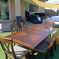 Dining Room Table Set/ 6 Chairs/Dinner Table/ Wood