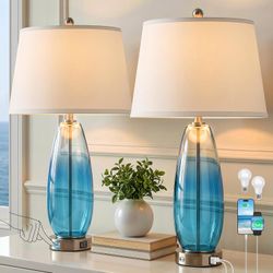 Glass Table Lamps 2 Pack