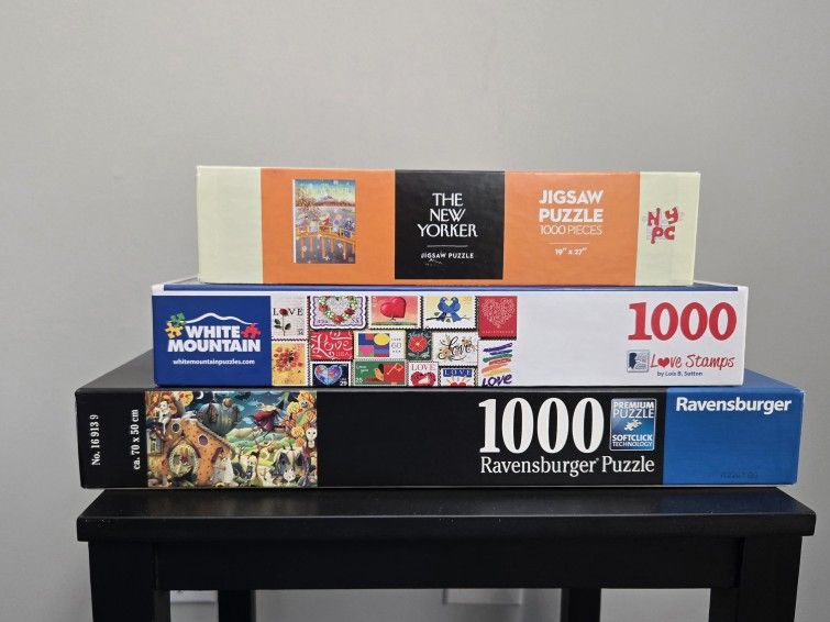 3 jigsaw puzzles, each 1000 pieces 