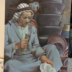 Arabian Copper Maker- Authentic Oil Painting 