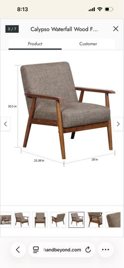 Wood Frame Accent Chair Calypso Waterfall
