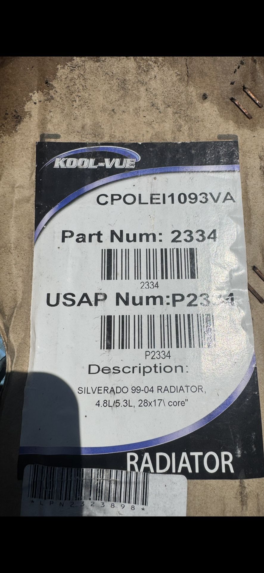New Radiator For 1(contact info removed) Chevy Silverado