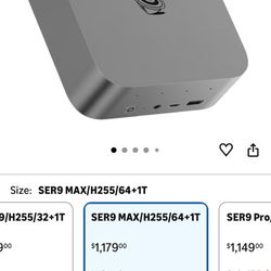 Beelink SER9 MAX Mini PC with Ryzen 7 H 255(8C/16T up to 4.9GHz), 64GB DDR5 +1TB Pcle4.0 SSD,WIFI-6/BT5.2/10Gbps LAN, Mini Gaming PC Support HDMI 2.1+