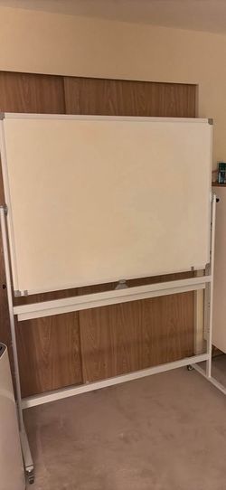 48” x 36” white mobile double sided whiteboard
