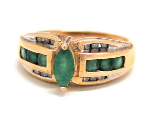 Ladies Emerald/Diamond Birthstone Ring