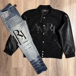 Amiri Men’s jeans and Jacket Set 