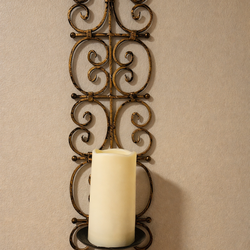 Decorative wrought iron wall candle sconces