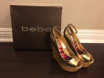 Bebe Women's Jade - Gold Wedges - Size 6