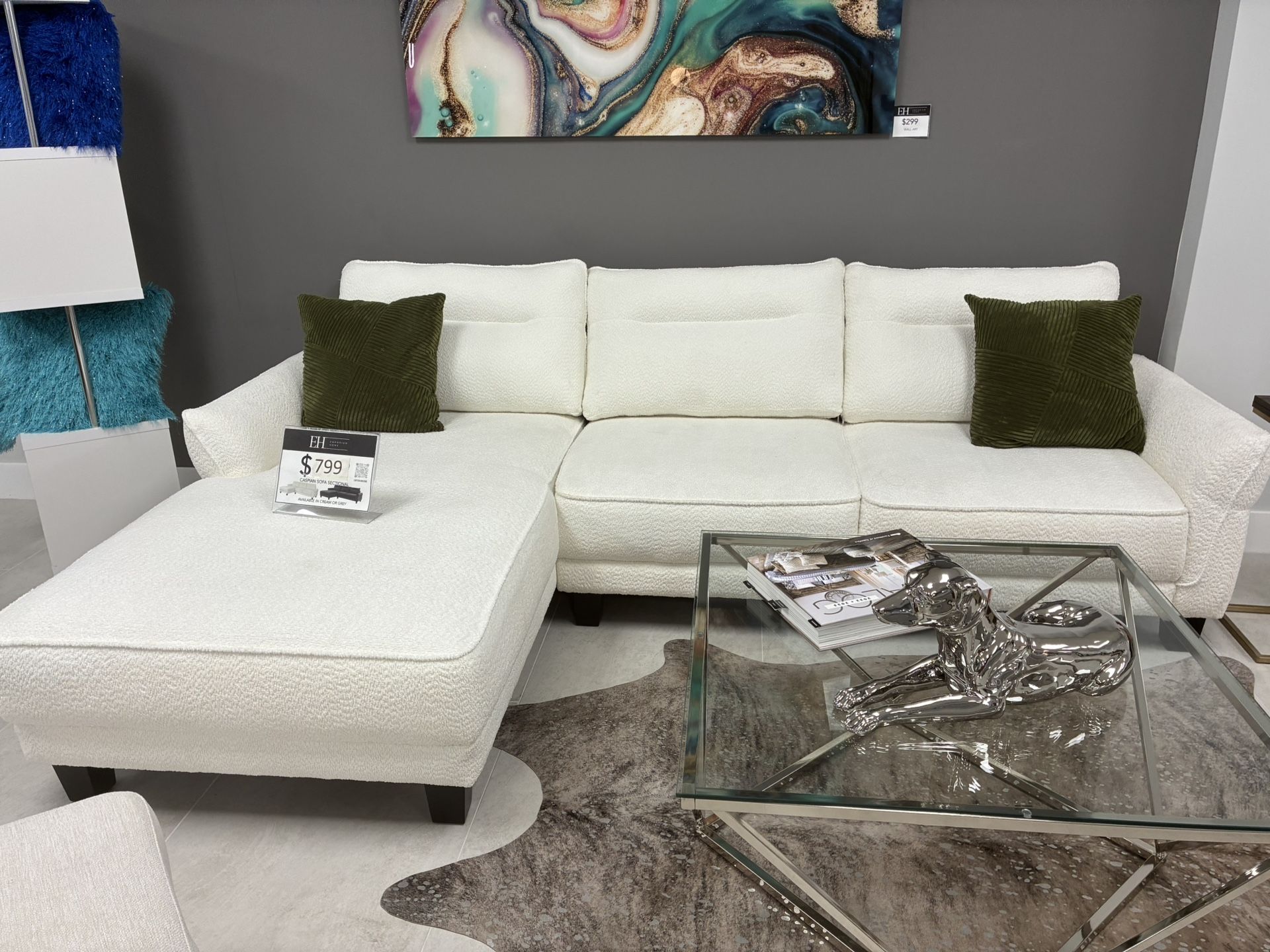 New Sectional Cream Or dark Grey