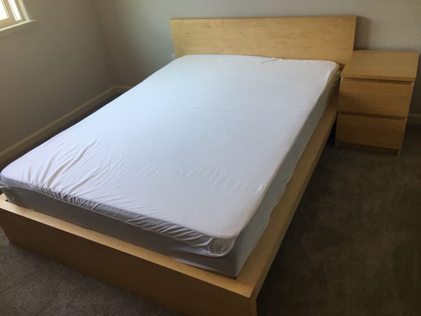 Ikea Malm Bed Frame Nightstand Zinus Memory Foam For In San Ikea Malm Bed Frame Nightstand Zinus Memory Foam